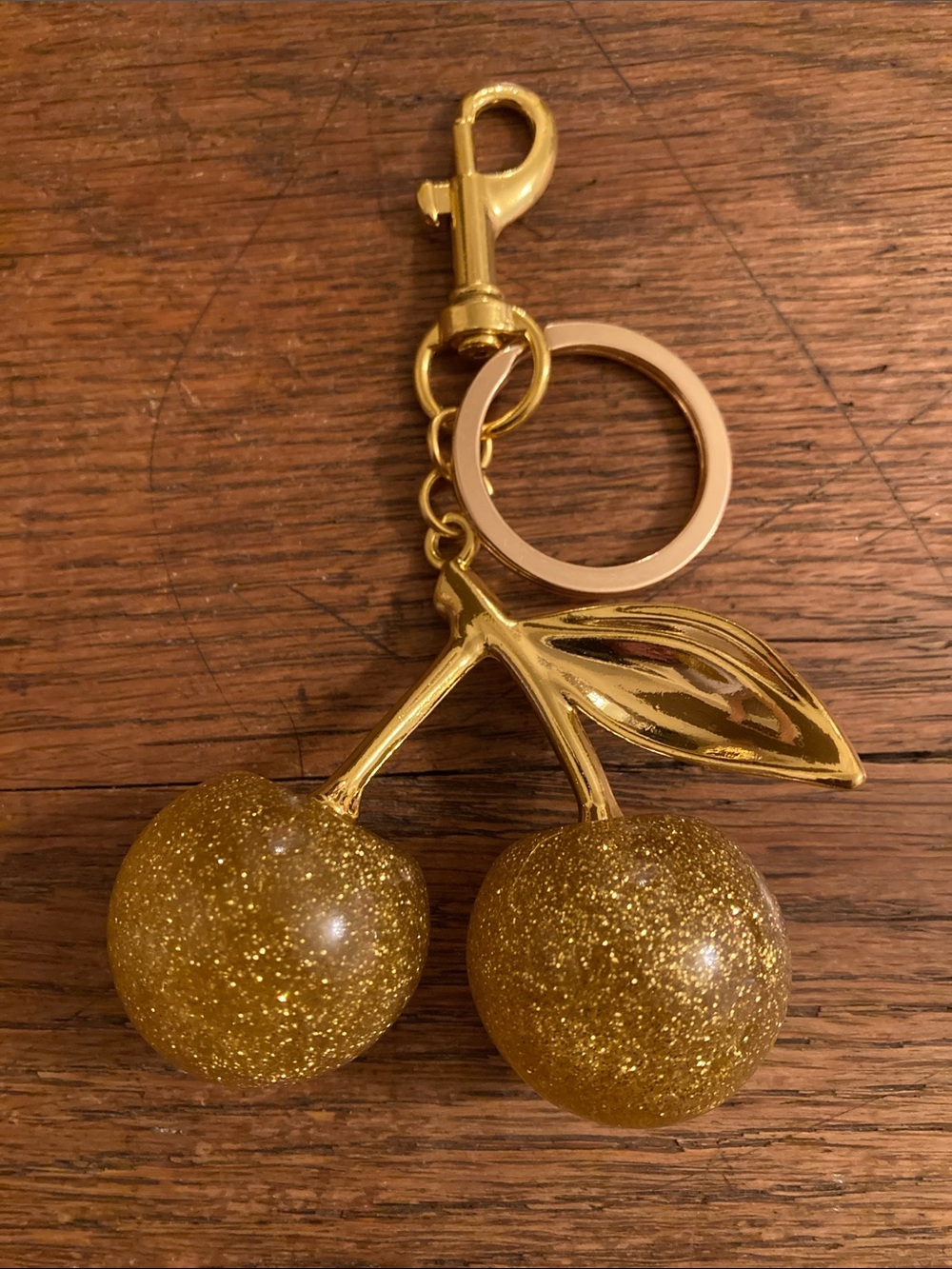 Cherry Gold Glitter Purse Charm/Keychain NWOT